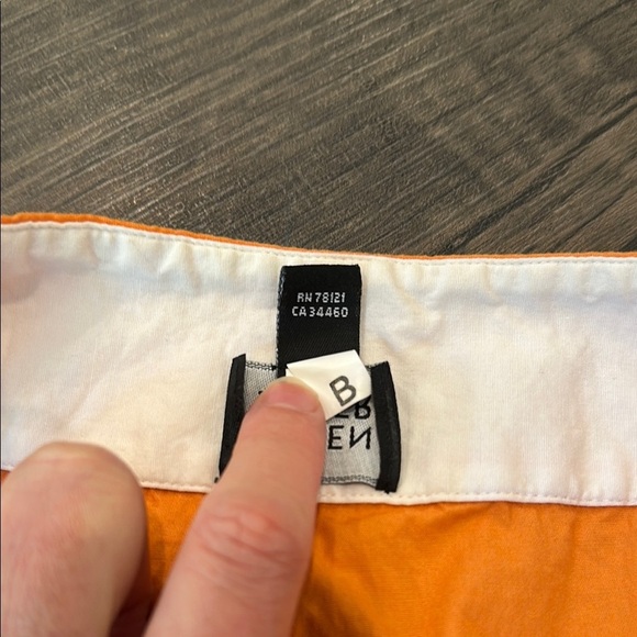 Eileen Fisher Bright Orange Cropped Cotton Pants Size Medium - Picture 6 of 8